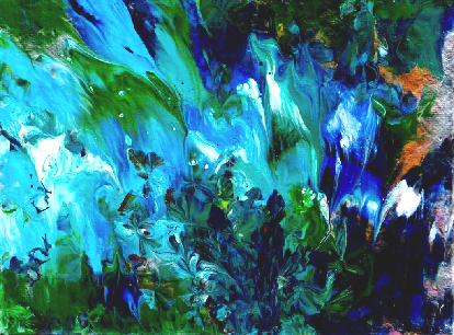 Abstract Blue Sea Weeds 01
